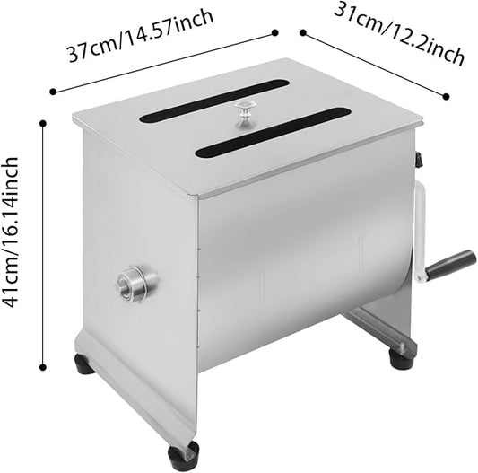 Stainless Steel Manual Meat Mixers, Capacity 44lbs,Meat Processing Equipment, Sausge Mixer Machine, Man-ual Meat Mi-xer, For Mixing Meats, Vegetables, And Spices