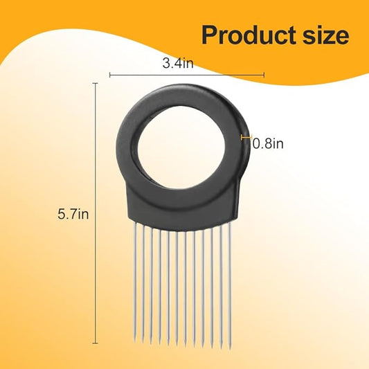 Onion Holder for Slicing, Stainless Steel Vegetable Slicer Cutter, 2026 Upgraded Slicing Assistant Kitchen Tool, Multifunctional Onion Cutter Holder for Slice of Lemon Tomato Potato Meat (2)