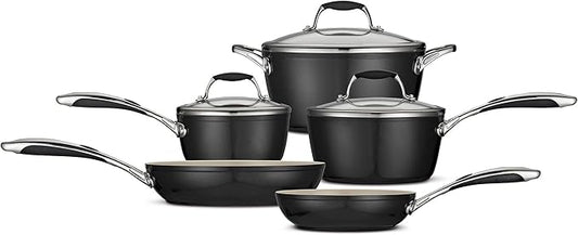 Tramontina Cookware Set Ceramic Interior 8-Piece Metallic Black, 80110/200DS