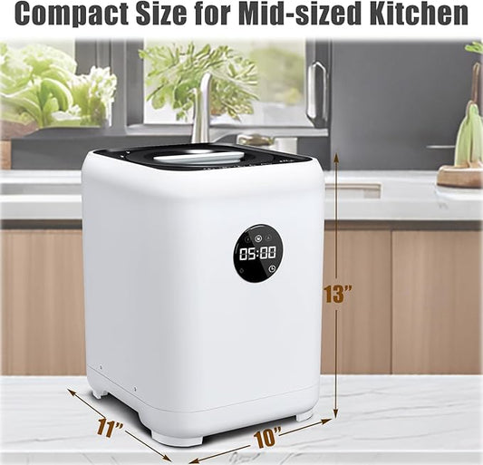 3L Electric Compost Bin Kitchen Composter Counter Top with 2 Detachable Carbon Filter, Auto-Cleaning, Smart Panel, 3 Mode Food Waste Composter for Home, Turn Waste into Dry Fertilizer Machine