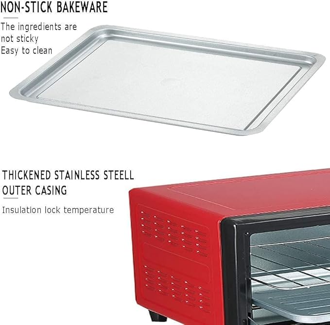 12L Pink Mini Oven Air Fryer - Multi-Function Convection Toaster Oven, Electric Countertop Kitchen Appliance, Perfect for Baking, Roasting & Air Frying