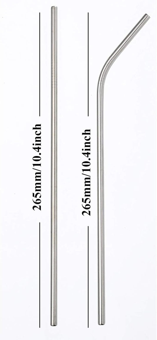 200 Pack Stainless Steel Bent Straws,265mm Reusable Drinking Metal Curve Straws For Wholesale.Metal Straws for 20oz Tumblers Yeti Cups Travel Mugs,Dishwasher Safe (200Pack Bent-Silver-10.5")