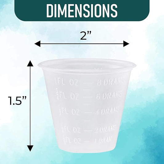 500 Pack 1-oz. Disposable Medicine Cups with Graduated Dosage Lines for Pills or Liquid, 500 Bulk Pack, Single Serve Measuring for Home, Nurse, Hospital, Medical Care |500 Pack