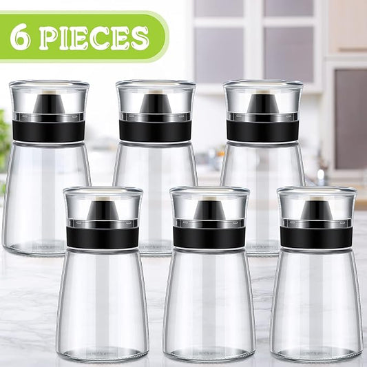 Nuanchu 6 Pcs Soy Sauce Dispenser Leakproof Cruet Dispenser Set Small Glass Soy Sauce Bottles Seasoning Bottle Vinegar Cruet for Kitchen Salad Dressing Barbecue Frying Picnic 5.4 oz