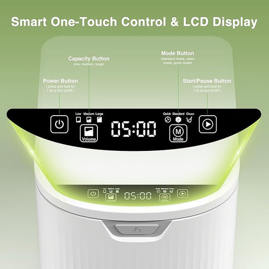 3.3L(Max) Electric Composter for Kitchen, Smart Countertop Compost Bin with Low Noise, Odorless, Auto Self-Cleaning, LED Display, Turns Food Waste to Fertilizer for Home