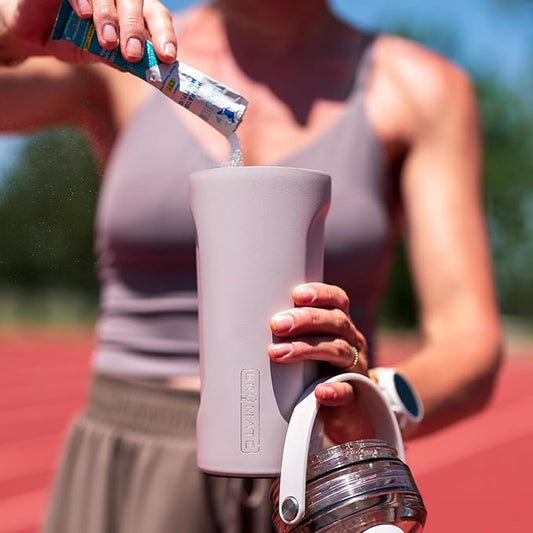 BrüMate MultiShaker Blender Shaker Bottle | 100% Leakproof Insulated Stainless Steel | Pre Workout and Protein Shaker Bottle for the Gym | 26oz (Dune)