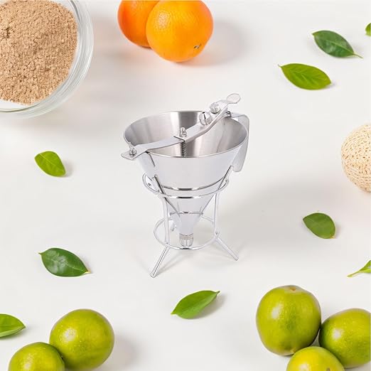 Pancake Batter Dispenser, Stainless Steel Confectionery Funnel with Stand Cake Decorating Tool for Home Kitchen