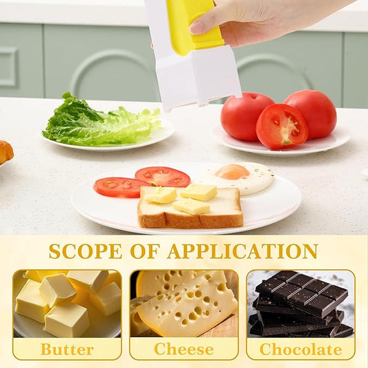 FreshCut Pro Butter Slicer with Sealed Storage Lid, Cheese Splitter with Stainless Steel Blade, Airtight Container for Refrigerator, Non-Stick Cheese/Chocolate Grater + Stand (Dishwasher Safe)