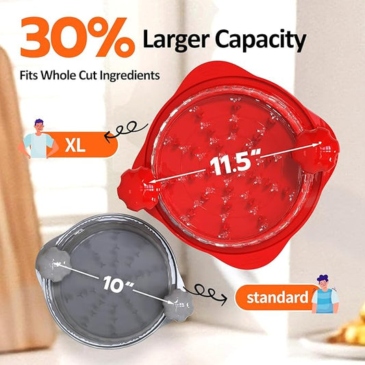 11.5” Chicken Shredder, Large Pro Meat Shredder Tool Twist with Ergonomic Handle, Strong Non-Slip Base, Dishwasher Safe, Kitchen Chicken Grinder for Ground Food, Vegetables, Red