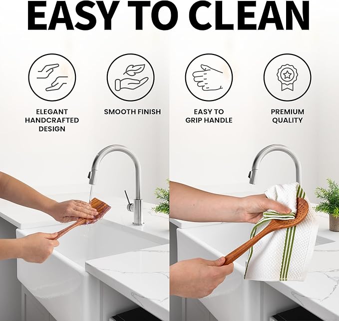 Zulay Kitchen Teak Wood Dipping Bowls with Spoons Set โ 8 Piece Wooden Serving Set with 4 Mini Bowls and 4 Small Spoons, Handcrafted Natural Teak Wood, Durable & Smooth Finish