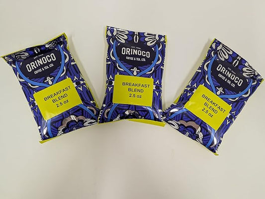 Orinoco Coffee Packets, Pre Ground Coffee Packs, Breakfast Blend Medium Roast, Bulk Bags for Drip Coffee Makers (2.5 oz Bags, Pack of 64)