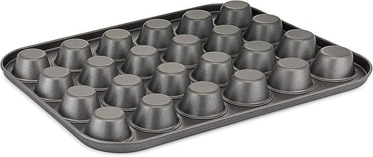 husMait Premium Quality Mini-Muffin Pan, Baking Sheet, and Cooling Rack. For Baking Mini Cupcakes, Muffins, Bite Size Tarts, Cookies. Non-Stick, Dishwasher Safe, Oven Safe (Set of 2 Muffin Pan)