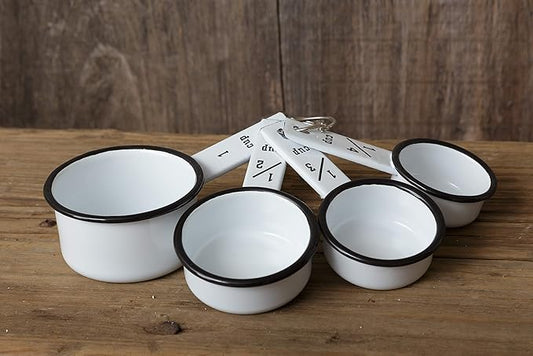 Your Hearts Delight White Enamelware Measuring Cups