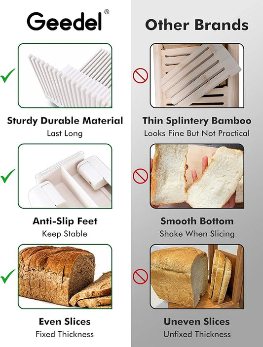 Bread Slicer for Homemade Bread Loaf Bagels, Bread Slicing Guide Easy to Clean Flodable and Campact Bread Cutter without BPA