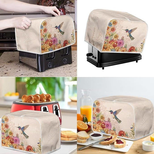 Hummingbird Appliance Covers Set Washable Kitchen Blender Dust Cover Flower Bread Maker Toaster Cover 4 Slice Kitchen Accessories